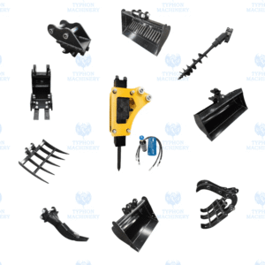 10-in-1 Mini Excavator Attachment Bundle Essential Tools Combo Kit for Worksites