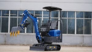 TYPHON TERROR XI STORM Mini Excavator – 1.1 Ton Trench Digger with Boom Swing, Hydraulic Thumb Clip, Bucket USA